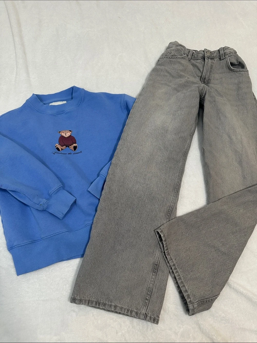 ❤️ Zara Girl Sweatshirt & Wide Leg Jeans Size 13/14